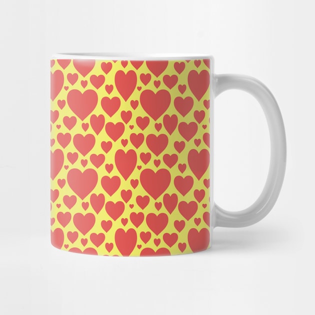 Yellow and Red Hearts Pattern 039#001 by jeeneecraftz